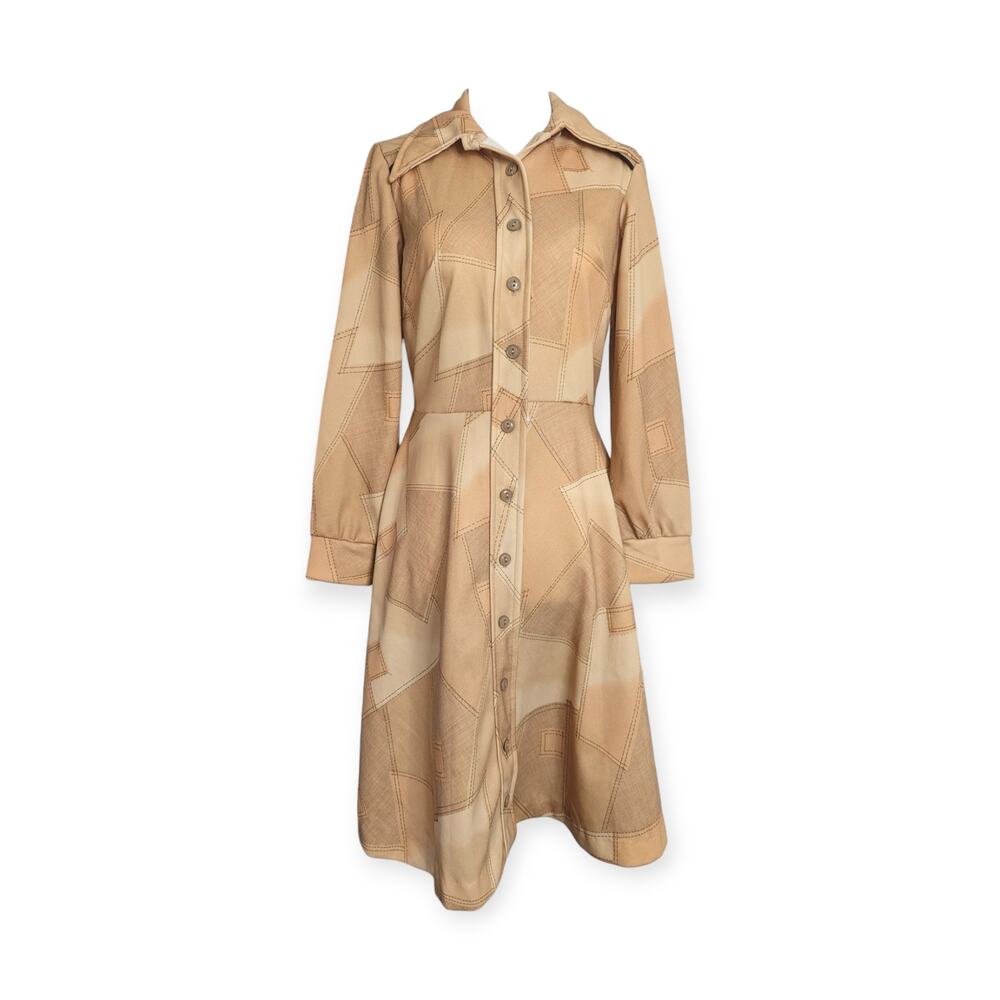 Vintage 60s 70s Mod Novelty Western Nylon Day Dress SZ 11